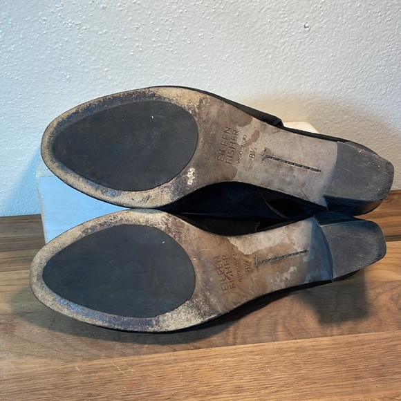 Eileen Fisher Suede Chic Minimal Sling Back Stacked Heel Round Toe Size 8.5 - Picture 10 of 14